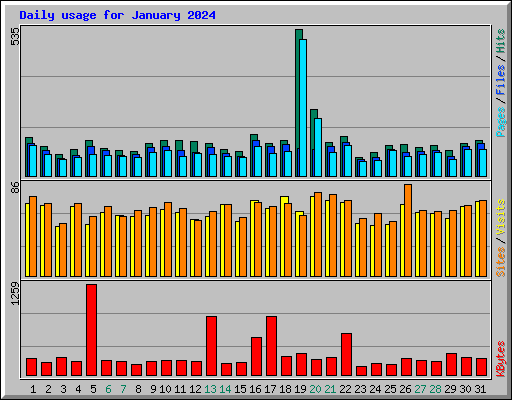 Daily usage for January 2024