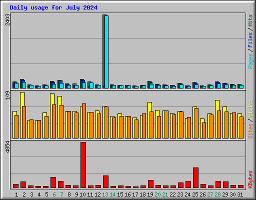 Daily usage for July 2024