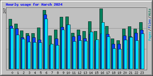 Hourly usage for March 2024